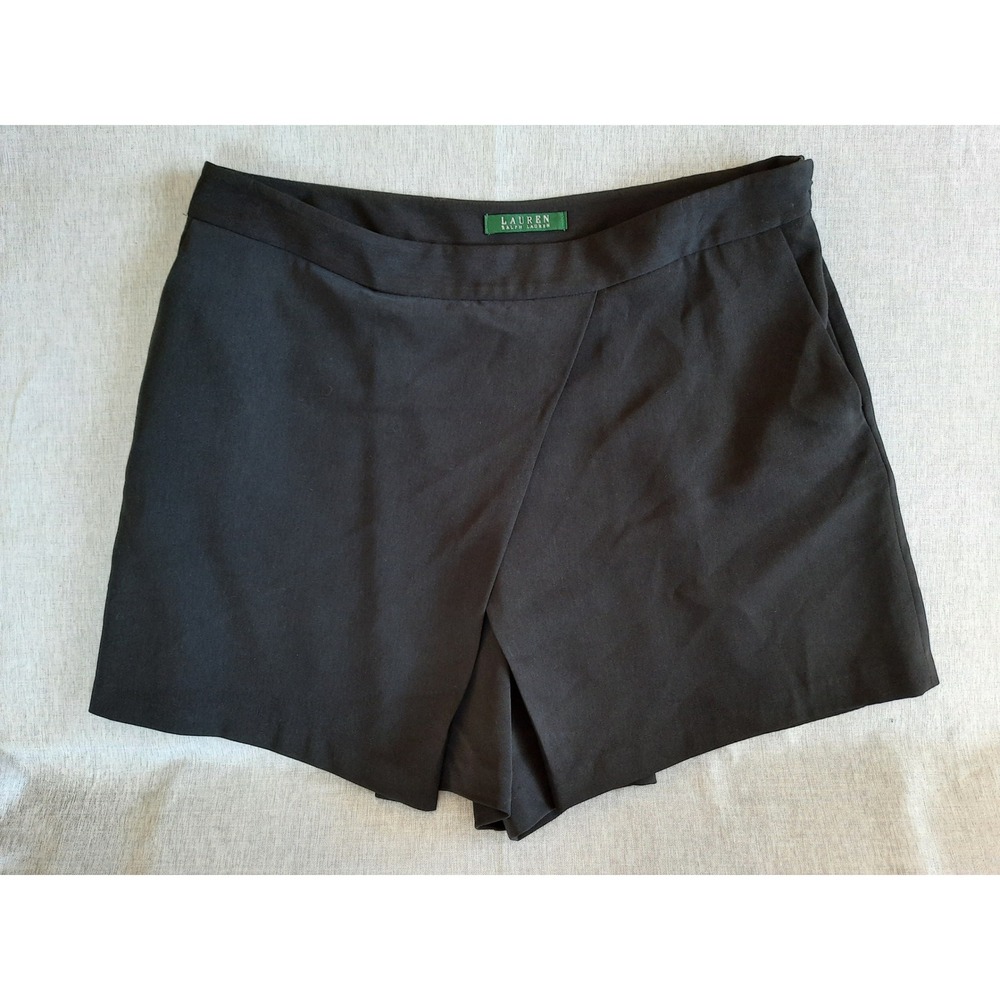 Lauren Ralph Lauren Women 10 Zip Up Stretch Waistband Casual Black Mini Skort